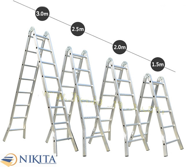 thang nhôm khóa tự động Nika 25